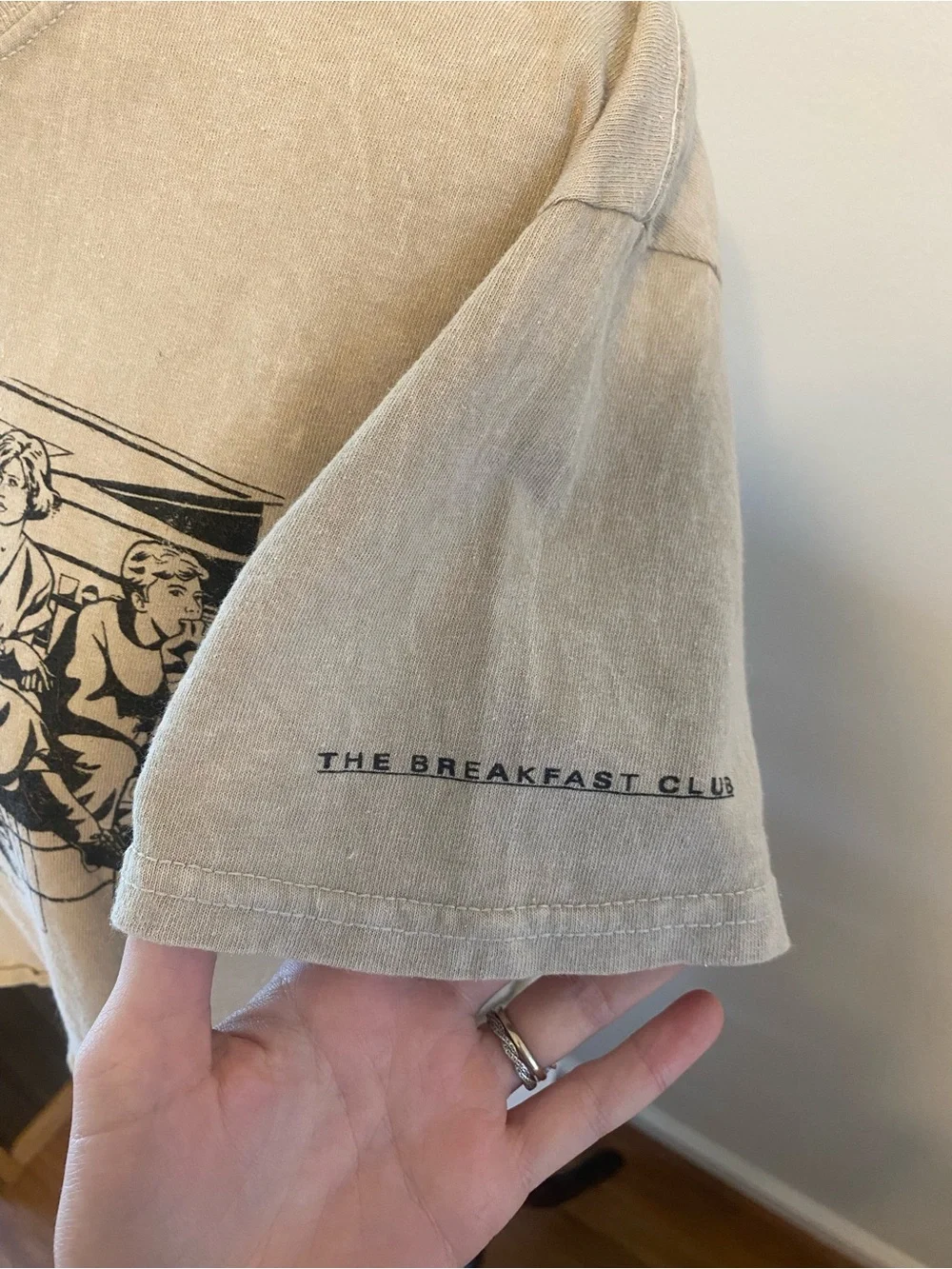 Vintage The Breakfast Club Graphic Cropped Tee | 80s Movie Tan T-Shirt
